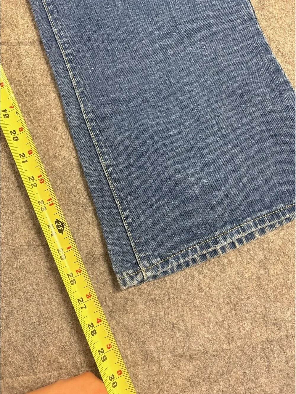 Vintage 70s Lee Riders Flare Jeans 36x28 Medium Wash USA Talon Zip Denim